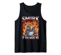 Cringe Wolf 'Smirk If You Want Me' Ironic Bootleg Wolves Tank Top