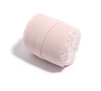 Crinkle Chiffon Ribbon， Chiffon Ribbon 5 Meter Roll 4cm Width Multicolor Frayed Edge(Light Pink)