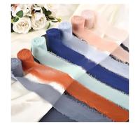 Crinkle Chiffon Ribbon， Chiffon Ribbon Polyester Raw Edge Multicolor 5M By 4CM(1500882)
