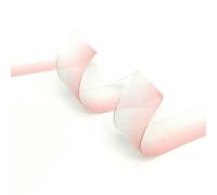 Crinkle Chiffon Ribbon， Organza Ribbon 5 Yards 25mm Multicolor(Pink-White)