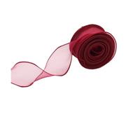 Crinkle Chiffon Ribbon， Yarn Chiffon Ribbon 40mm 10 Yards Multicolor Fishtail Wave Sheer Bouquet Wedding Decor(Red)