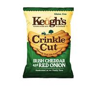 Crinkle Cut Irish Cheddar and Red Onion Potato Crisps, 50g