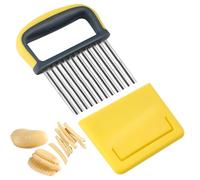 Crinkle Cutter,Crinkle Chip Cutter,Crinkle Cutter Knife,Crinkle Cutter Stainless Steel,Potato Chipper Chip Cutter for Potato/Fruits/Vegetables in The Kitchen-Yellow