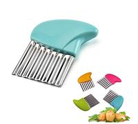 Crinkle Cutter Cutting Tool French Fry Slicer Potato Cutter Fruit Vegetable Wavy Chopper Knife Stainless Steel Random Color 1pcs