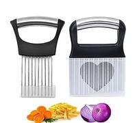 Crinkle Cutter, Onion Cutter Holder, Stainless Steel Cutting Kitchen Gadget, Potato Cutter French Fries Vegetable Cutter and Fruit Slicer