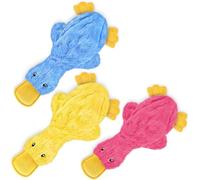 Crinkle Dog Toy for Small, Medium, and Large Breeds by Best Pet Supplies - No Stuffing Duck with Soft Squeaker, Fun for Indoor Puppies and Senior Pups, Yellow, Blue, Pink, size