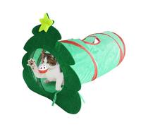 Crinkle - Foldable Expandable Toy In Christmas Tree Shape, Portable Play Tube | Compact Crinkle Bag For Cats Travel And Indoor Fun, Ideal For Home Use And Holiday Pet