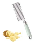 Crinkle Fry Cutter - Stainless Steel Potato Cutter | French Roast Wave Chopper with Long Handle | Cutting Tool for Carrot Cucumber | Kitchen Appliances for Food Preparation | Crinkle B