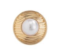 Crinkle Geometric Pearls Adjustable Opening Rings Eye Catching Finger Jewelry Suitable for Daily Wear