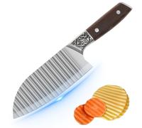 Crinkle Slicer Stainless Steel Crinkle Cutter Potato Chipper Knife Wave Knife French Fries Chips Chopping Knives Chip Cutter Fries Wave Knives Waves Cutting Tool French Cutters for Potato Vegetables