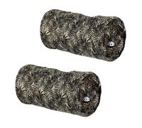 Crinkle Tunnel Cat Toy - Palm Leaf - Pack of 2 - Folds Down for Easy Storage and Includes Hanging Bell Toy - a Fun Crinkle Tunnel for Excitable Kittens and Cats That Encourages Active Play
