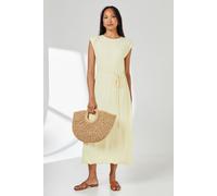 Crinkle Viscose Tie Waist Column Midi Dress Principles Lemon 10