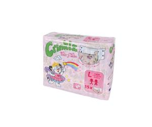Crinklz FairyTale Nappies with Foil, Green, L, Pack of 15
