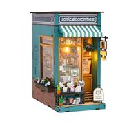 CRIOLPO DIY Book Nook Kit, Miniature House Model, Charming Bookshelf Scene, Wooden Dolls House, Bookshelf Miniature Scenes, For Hobbyists And Decor - Soul Bookstore