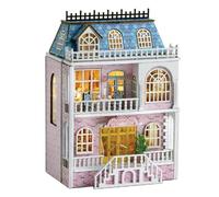 CRIOLPO DIY Miniature Doll House Kit, Tiny Handmade Doll House, Handmade Tiny House with Inventive Furniture, Inventive Woodcrafts Toys, Innovative Toys for Adults - Romantic Castle