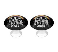 Crippling Depression is My Super Power 2PC Drawer Handles Fashion Drawer Knobs 28mm Round Furniture Door Knob