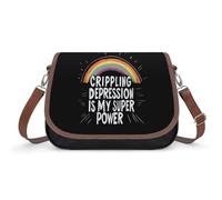 Crippling Depression Is My Super Power Cross Body Bag Women Shoulder Handbag Sling Messenger with Adjustable Strap