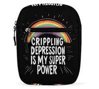 Crippling Depression Is My Super Power Mini Crossbody Bag Unisex Anti-Theft Side Shoulder Bags Travel Small Messenger Bag