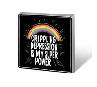Crippling Depression Is My Super Power Square Enamel Brooch Pin Button Badges Decoration Hat Clothing Bag Accessories Gift Crafts