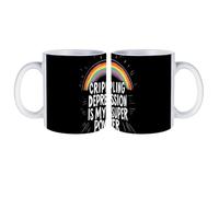 Crippling Depression is My Super Power White Coffee Mugs Gloss Ceramic Cappuccino Cups with Handle