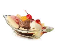 Crisa Banana Split Dish - Set of 4 - Banana Split Boat, Ice Cream Sundae Dish, Dessert Dish