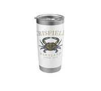 Crisfield Maryland Blue Crab Since 1663 Arched Tan Letters Stainless Steel Insulated Tumbler