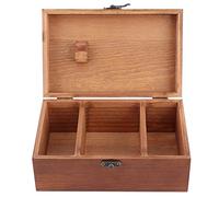 Crisis Pine Wood Taraxacum Pattern Vintage Sewing Box, Rectangular, Brown, DIY Sewing Tools Storage Case Organizer