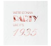 Crisky 21th Birthday Cocktail Napkins Rose Gold for Women 21th Birthday Party Decorations for Cake Dessert Berverage Table, 21th Birthday Party Supplies 50 Pcs Disposable Napkins, 3-Ply