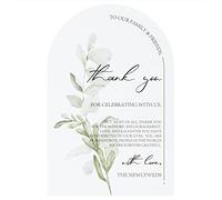 Crisky Arch Design Greenery Thank You Place Setting Cards, 100 Pcs, Chic and Elegant Wedding Table Centerpieces and Decorations, 4 x 6 inch