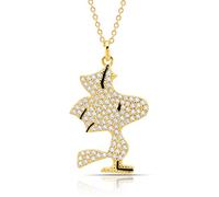 CRISLU Peanuts Woodstock Necklace - 16-18" adjustable, enamel, Cubic Zirconia