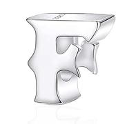CRISNATA Letter F Charm fits Pandora Friendship Bracelet, Polished 925 Sterling Silver Initial F Alphabet Bead Charms, Gift for Father/Friends/Family