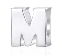 CRISNATA Letter M Charm fits Pandora Mothers Day Bracelet, Polished 925 Sterling Silver Initial M Alphabet Bead Charms, Gift for Best Mom/Grandma/Mommy