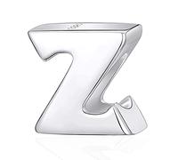 CRISNATA Letter Z Charm fits Pandora Woman Bracelet, Polished 925 Sterling Silver Initial Z Alphabet Bead Charms, Gift for Friends/Children/Mom