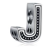 CRISNATA Vintage Initial A-Z Letter Charms, 925 Sterling Silver 26 Alphabet Beads Openwork 4 Leaf Clover, fits European Bracelet Necklace, Gift for Family/Lover/Friends