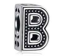 CRISNATA Vintage Initial A-Z Letter Charms, 925 Sterling Silver 26 Alphabet Beads Openwork 4 Leaf Clover, fits European Bracelet Necklace, Gift for Family/Lover/Friends