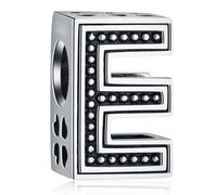 CRISNATA Vintage Initial A-Z Letter Charms, 925 Sterling Silver 26 Alphabet Beads Openwork 4 Leaf Clover, fits European Bracelet Necklace, Gift for Family/Lover/Friends