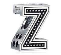 CRISNATA Vintage Initial A-Z Letter Charms, 925 Sterling Silver 26 Alphabet Beads Openwork 4 Leaf Clover, fits European Bracelet Necklace, Gift for Family/Lover/Friends