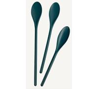 Crisp 3 Piece Poly Mixing Spoon Set - Durable Kitchenware Cooking Spoons - Kitchen Spoons - Dishwasher Safe & Mixing Stirring Spoon For Kitchen - Made in the USA - Prussian Blue