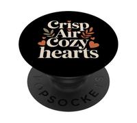 Crisp Air Cozy Hearts Autumn Fall Aesthetic Leaves PopSockets Adhesive PopGrip