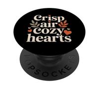 Crisp Air Cozy Hearts Autumn Fall Aesthetic Vibes PopSockets Adhesive PopGrip