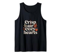 Crisp Air Cozy Hearts Autumn Fall Aesthetic Vibes Tank Top