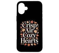 Crisp Air Cozy Hearts Autumn Fall Leaves Season Case for iPhone 16 Plus
