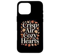 Crisp Air Cozy Hearts Autumn Fall Leaves Season Case for iPhone 16 Pro Max