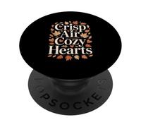 Crisp Air Cozy Hearts Autumn Fall Leaves Season PopSockets Adhesive PopGrip