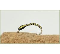 Crisp Packet Buzzer Flies, Barbless Gold Crisp choice of size and quantity, Best Buzzer Trout flies, Top selling buzzer fishing flies (12, 10)