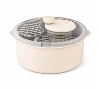 Crisp Salad Drier with Colander, Cream White, Modern Minimalist