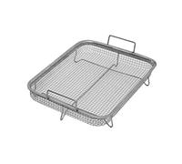 Crisper Basket with Handle Stainless Steel Oven Grill Tray Non Stick Baking Mesh Drain Basket 30x22x5.5cm Baking Basket
