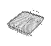 Crisper Basket with Handle Stainless Steel Oven Grill Tray Non Stick Baking Mesh Drain Basket 30x22x5.5cm, Grilling Basket