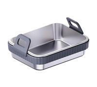 Crisper Oven Griddle - Double Handle Mesh Steam Base Metal Frying Plate Component for High | Removable Thermal Coated Heavy Duty Kitchen Towel Ideal Party Accessory