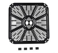 Crisper Plate for 6.8QT Dual Air Fryer - Heavy Duty Grill Pan Accessory, Carbon Steel Replacement Part with Smooth Handle, Black 23x23cm